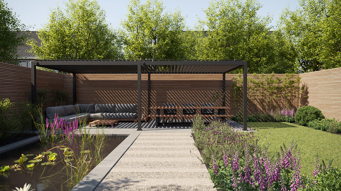 Astra pergola met lamellendak